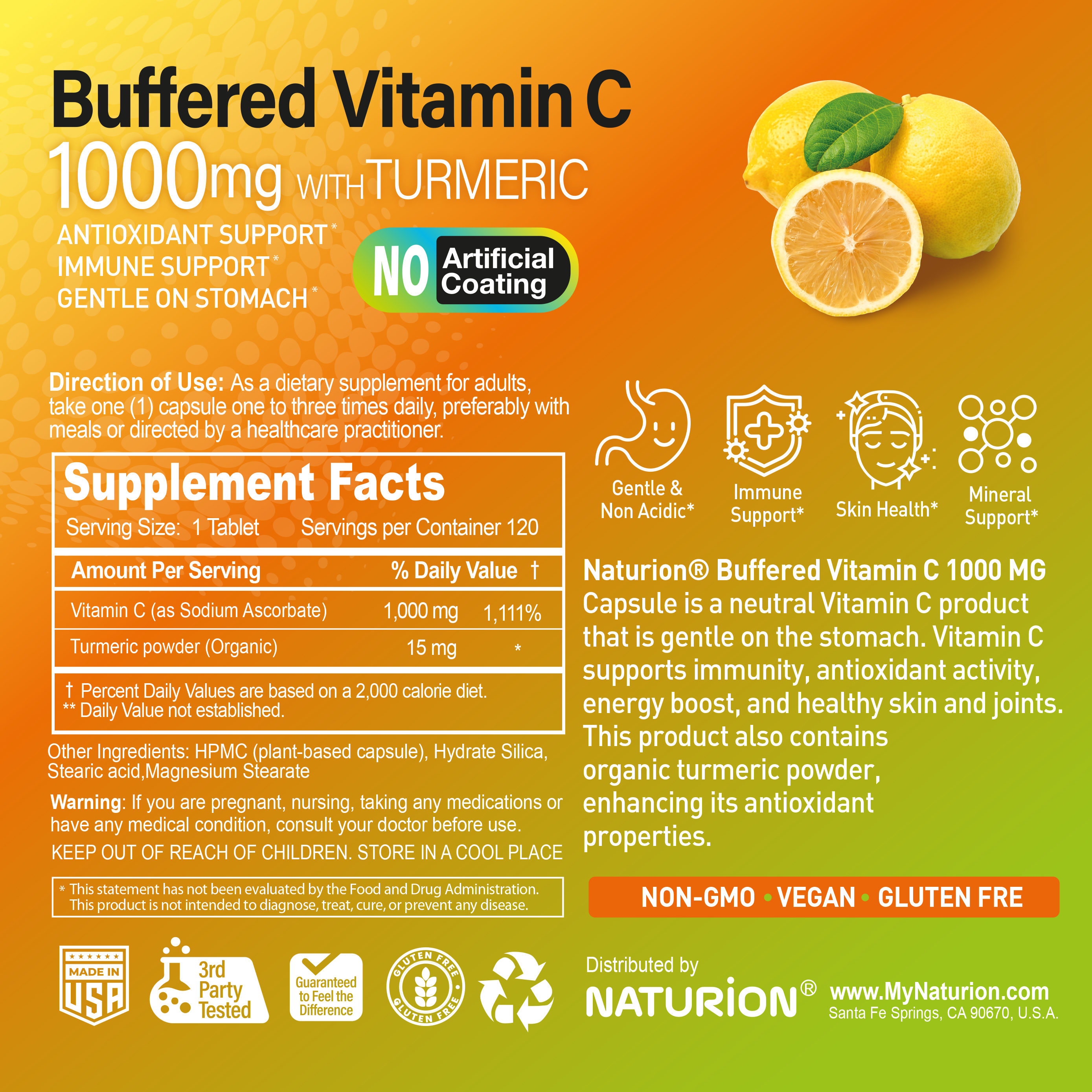 Buffered Vitamin C 1000 mg with Turmeric