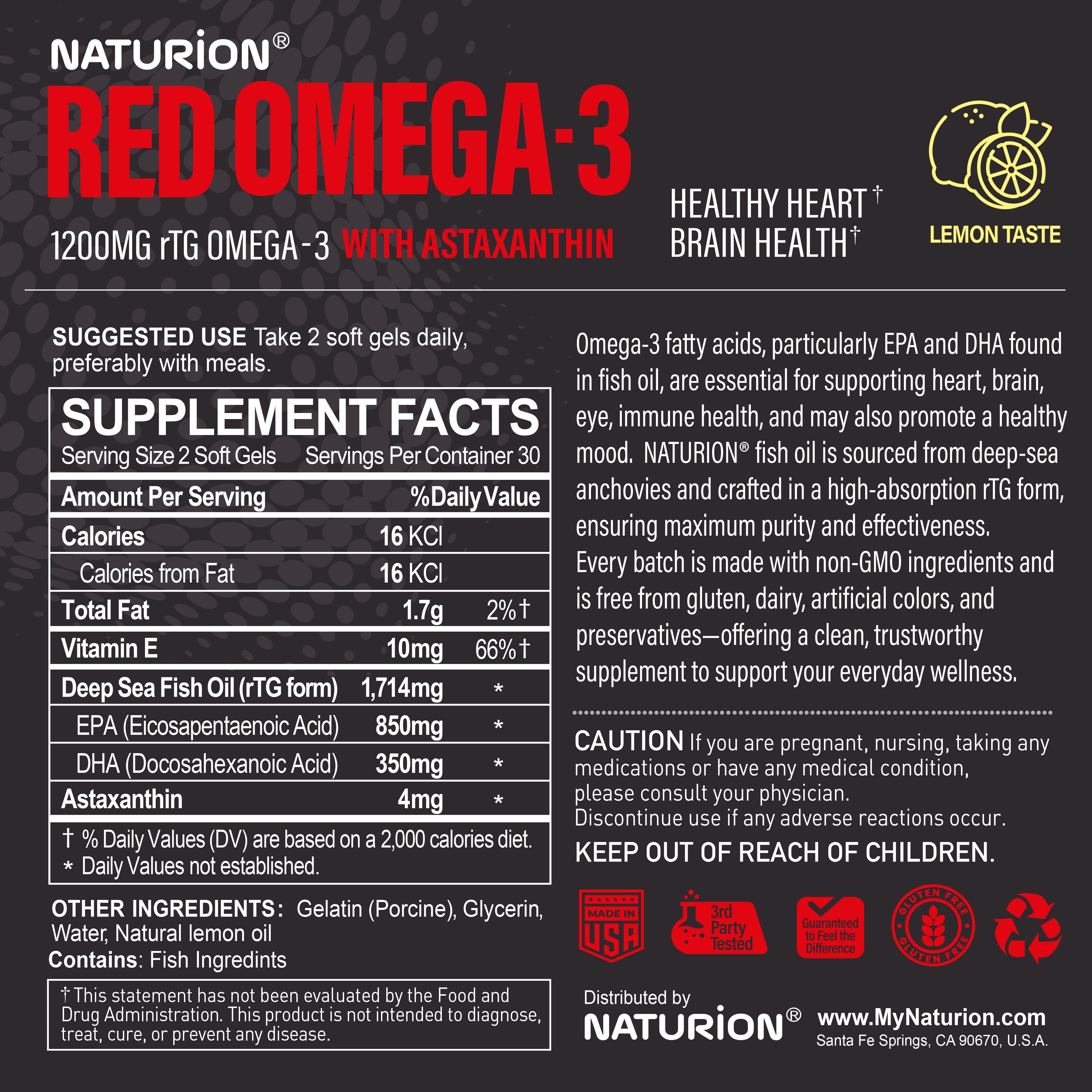 Red Omega-3 with Astaxanthin (60 Softgels)