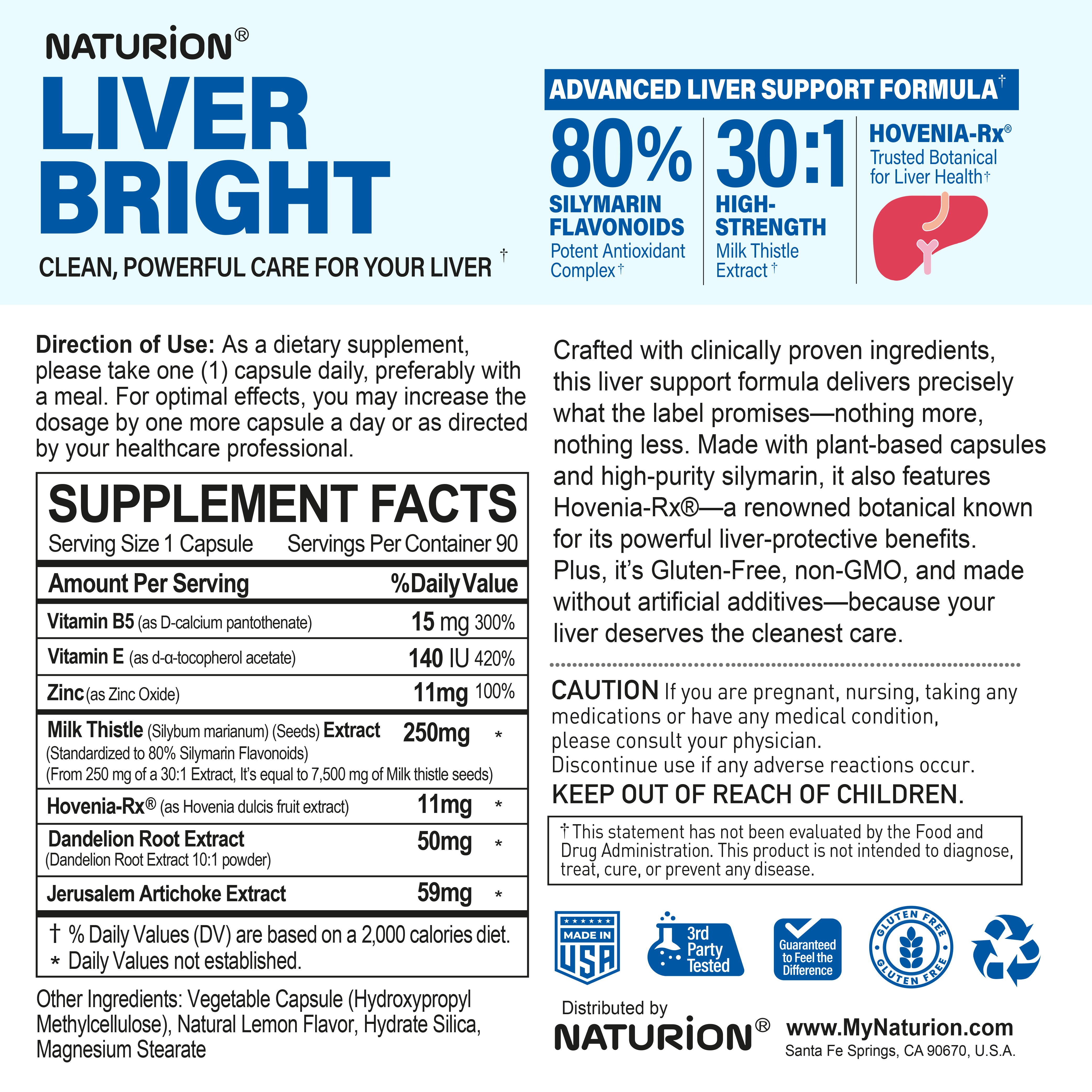 LIVER BRIGHT Milk Thistle 90 Capsule